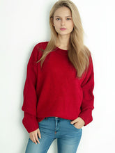 Load image into Gallery viewer, Round Neck Dropped Shoulder Long Sleeve Sweater
