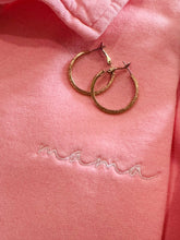 Load image into Gallery viewer, Neon Pink Dainty Mama Embroidered Split Neck Sweatshirt
