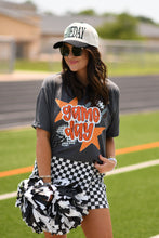 Load image into Gallery viewer, Orange Game Day Checkered Stars Tee
