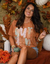 Load image into Gallery viewer, Autumn Faux Patch And Checkered Leaves Tee
