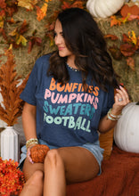 Load image into Gallery viewer, Bonfires Pumpkins Sweaters Football Tee
