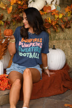 Load image into Gallery viewer, Bonfires Pumpkins Sweaters Football Tee
