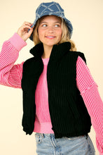 Load image into Gallery viewer, VERY J Zip Up Padded Corduroy Puffer Vest

