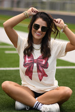 Load image into Gallery viewer, Cardinal Shiny Bow Tee
