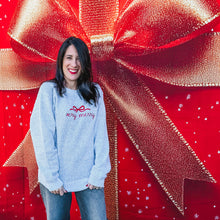 Load image into Gallery viewer, Very merry embroidered knit sweatshirt
