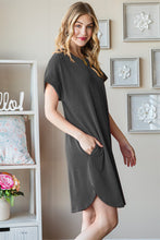 Load image into Gallery viewer, Heimish Full Size Ribbed Round Neck Short Sleeve Tee Dress

