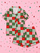 Load image into Gallery viewer, Christmas Checkered Shorts Pajamas *PRE ORDER* (Closing 07/29/2026)
