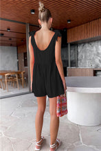 Load image into Gallery viewer, Full Size Scoop Neck Tie Shoulder Romper
