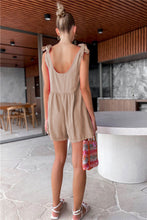 Load image into Gallery viewer, Full Size Scoop Neck Tie Shoulder Romper
