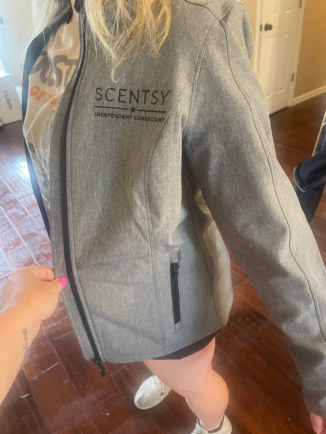 Embroidered SCENTSY ladies core softshell jacket