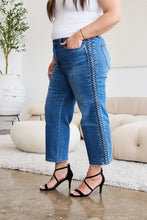 Load image into Gallery viewer, Judy Blue Full Size Braid Side Detail Wide Leg Jeans
