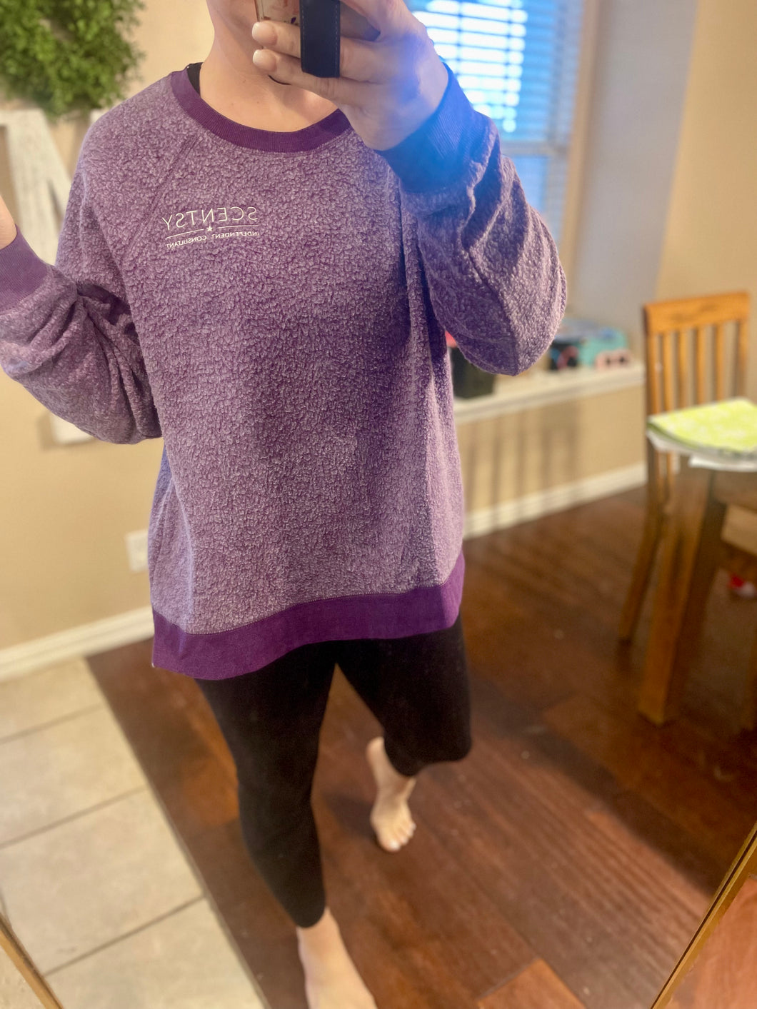 SCENTSY EMBROIDERED inside out sweatshirt