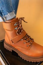 Load image into Gallery viewer, Pat Lace Up Bootie in Camel
