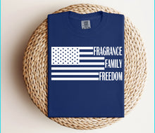 Load image into Gallery viewer, Fragrance Family and Freedom left chest design
