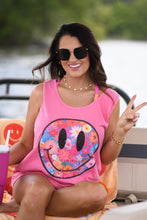 Load image into Gallery viewer, Neon Floral Smiley Tank/Tee
