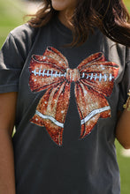 Load image into Gallery viewer, Faux Glitter Bow Football Tee

