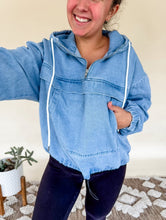Load image into Gallery viewer, Denim hoodie presale- END OF OCTOBER ETA
