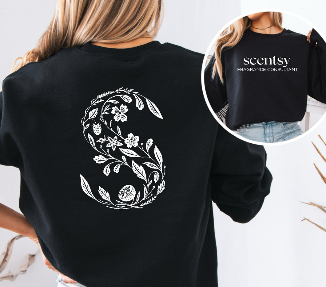 Sweatshirt scentsy floral S on back - logo full front