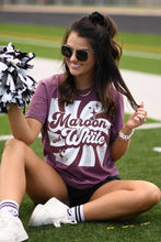 Load image into Gallery viewer, Maroon and White Retro Tee
