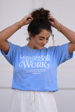 Load image into Gallery viewer, **SALE** RTS Blue Motherhood Is Kingdom Work Distressed Tee
