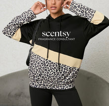 Load image into Gallery viewer, Scentsy Leopard Color Block Hoodie
