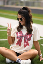 Load image into Gallery viewer, Cardinal Shiny Bow Tee
