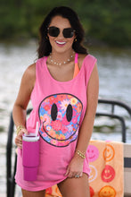 Load image into Gallery viewer, Neon Floral Smiley Tank/Tee
