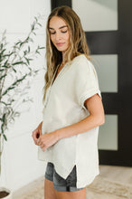 Load image into Gallery viewer, Basic Fade V-Neck Acid Wash Top in Sand Beige
