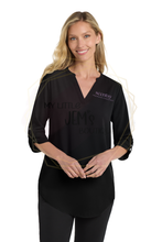 Load image into Gallery viewer, Scentsy Embroidered 3/4-Sleeve Tunic Blouse
