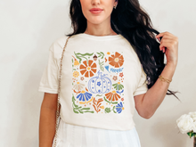 Load image into Gallery viewer, Blue Floral Pumpkin Graphic Tee in Two Colors
