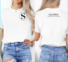 Load image into Gallery viewer, scentsy hollow S - left chest with logo on back
