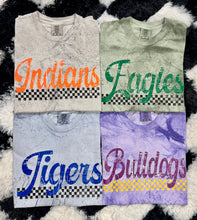 Load image into Gallery viewer, Custom Distressed Checkered Colorblast Tee
