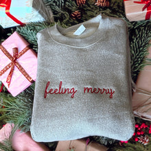 Load image into Gallery viewer, Feeling merry embroidered knit sweatshirt
