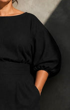 Load image into Gallery viewer, Full Size Round Neck Puff Sleeve Midi Dress Plus Size
