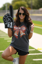 Load image into Gallery viewer, Faux Glitter Bow Football Tee
