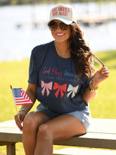Load image into Gallery viewer, God Bless America Land That I Love Bows Tee
