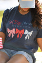 Load image into Gallery viewer, God Bless America Land That I Love Bows Tee
