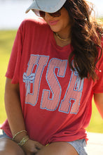 Load image into Gallery viewer, USA Stripes &amp; Bows Tee
