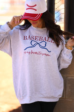 Load image into Gallery viewer, Baseball Is My Favorite Season Bow Tee/Sweatshirt
