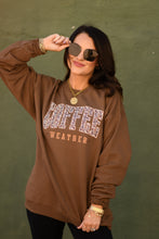 Load image into Gallery viewer, Coffee Weather Leopard Sweatshirt
