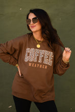 Load image into Gallery viewer, Coffee Weather Leopard Sweatshirt
