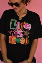 Load image into Gallery viewer, Life Is Good Stickers Tee
