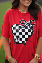 Load image into Gallery viewer, OH Checkered State Bow Tee
