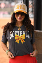Load image into Gallery viewer, Faux Yarn Bow Softball Tee
