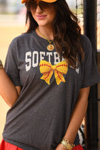 Load image into Gallery viewer, Faux Yarn Bow Softball Tee

