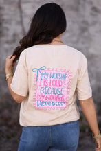 Load image into Gallery viewer, My Worship Is Loud Because My Wounds Were Deep Bow Tee
