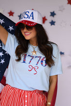 Load image into Gallery viewer, 1776 FLORAL EMBROIDERED TEE
