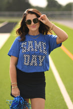 Load image into Gallery viewer, *SALE* RTS Blue Checkered Game Day Tee
