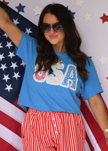 Load image into Gallery viewer, USA FLORAL LACE TEE
