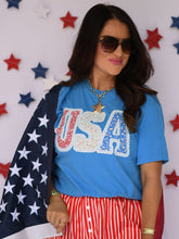 Load image into Gallery viewer, USA FLORAL LACE TEE
